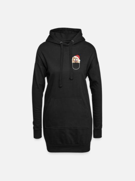 King Charles Spaniel Merry Christmas - Hoodie Dress - black