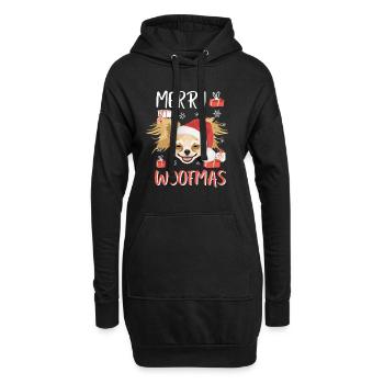 Chihuahua Joyeux Noël - Sweat-shirt à capuche long Femme - noir - Devant
