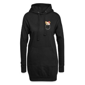 Chihuahua Joyeux Noël - Sweat-shirt à capuche long Femme - noir - Devant