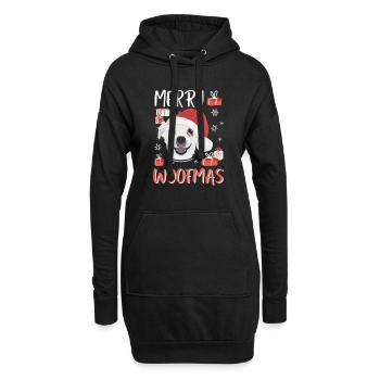 Chihuahua Joyeux Noël - Sweat-shirt à capuche long Femme - noir - Devant