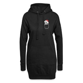 Chihuahua Joyeux Noël - Sweat-shirt à capuche long Femme - noir - Devant