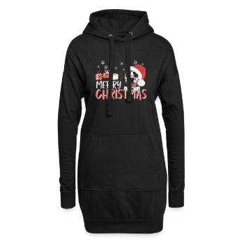 Dalmatiner Frohe Weihnachten - Hoodie-Kleid - Schwarz - Vorne