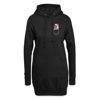 Dalmatiner Frohe Weihnachten - Hoodie-Kleid - Schwarz - Vorne
