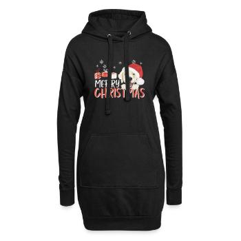 Golden Retriever Frohe Weihnachten - Hoodie-Kleid - Schwarz - Vorne