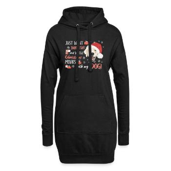 Golden Retriever Frohe Weihnachten - Hoodie-Kleid - Schwarz - Vorne