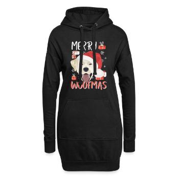 Labrador Frohe Weihnachten - Hoodie-Kleid - Schwarz - Vorne