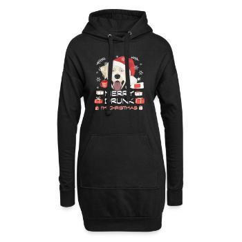 Marché de Noël du Labrador - Sweat-shirt à capuche long Femme - noir - Devant