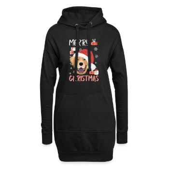 Joyeux Noël Labrador - Sweat-shirt à capuche long Femme - noir - Devant