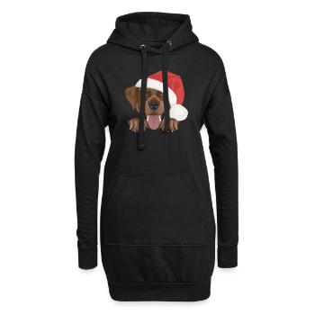 Joyeux Noël Labrador - Sweat-shirt à capuche long Femme - noir - Devant