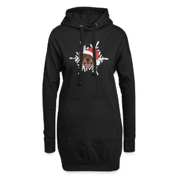 Joyeux Noël Labrador - Sweat-shirt à capuche long Femme - noir - Devant