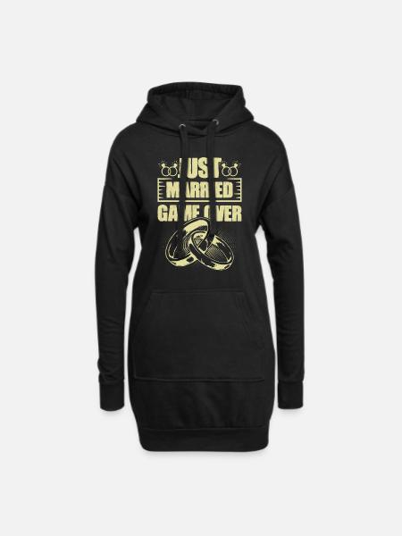 Just Married Game over - Hoodie-Kleid - Schwarz