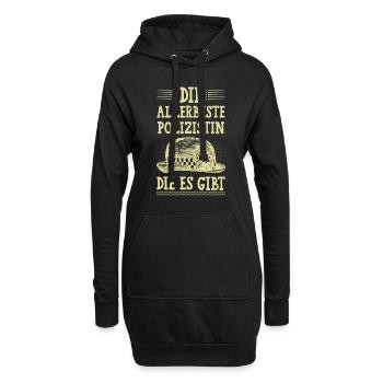 Allerbeste Polizistin - Hoodie-Kleid - Schwarz - Vorne
