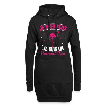 Je M’en Fous Je Suis Un Flamant Rose Humour - Sweat-shirt à capuche long Femme - noir - Devant