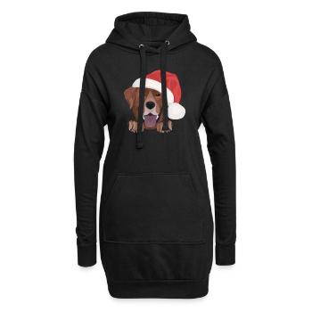 Joyeux Noël Labrador - Sweat-shirt à capuche long Femme - noir - Devant