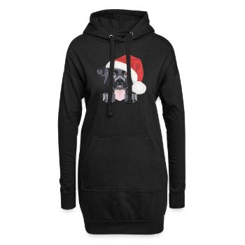 Joyeux Noël Labrador - Sweat-shirt à capuche long Femme - noir - Devant