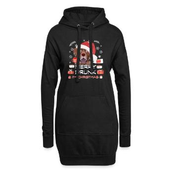 Marché de Noël du Labrador - Sweat-shirt à capuche long Femme - noir - Devant