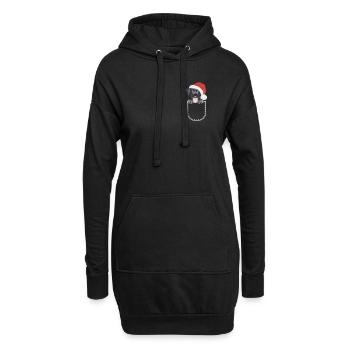 Labrador Frohe Weihnachten - Hoodie-Kleid - Schwarz - Vorne