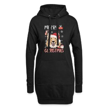 Shetland Sheepdog Joyeux Noël - Sweat-shirt à capuche long Femme - noir - Devant