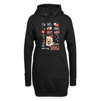 Shetland Sheepdog vin chaud Noël - Sweat-shirt à capuche long Femme - noir - Devant