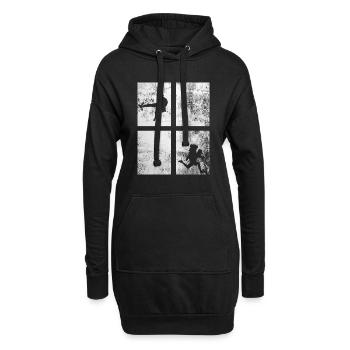4 Rechteck - Klettern - - Hoodie-Kleid - Schwarz - Vorne