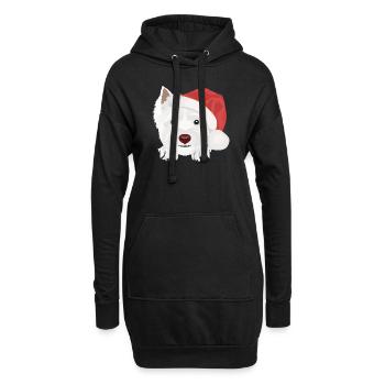 West Highland Terrier Joyeux Noël - Sweat-shirt à capuche long Femme - noir - Devant