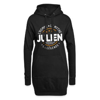 Julien L'Homme Le Mythe La Légende Humour Cadeau - Sweat-shirt à capuche long Femme - noir - Devant
