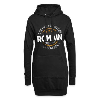 Romain L'Homme Le Mythe La Légende Cadeau Humour - Sweat-shirt à capuche long Femme - noir - Devant