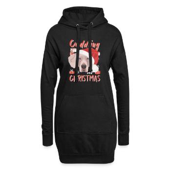 Weimaraner Frohe Weihnachten - Hoodie-Kleid - Schwarz - Vorne