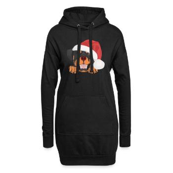 Rottweiler Frohe Weihnachten - Hoodie-Kleid - Schwarz - Vorne