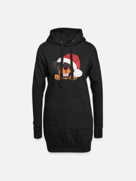 Rottweiler Merry Christmas - Hoodie Dress - black