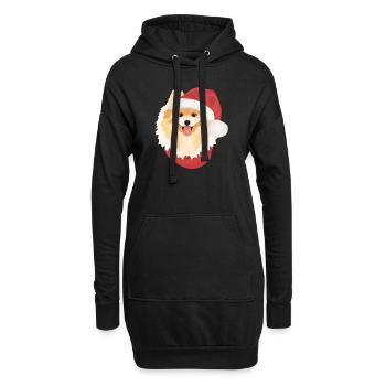 Joyeux Noël de Poméranie - Sweat-shirt à capuche long Femme - noir - Devant