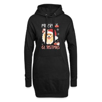 Joyeux Noël de Poméranie - Sweat-shirt à capuche long Femme - noir - Devant