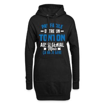tonton génial cadeau humour tonton - Sweat-shirt à capuche long Femme - noir - Devant