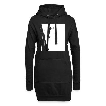 Skifahren - (28) - Hoodie-Kleid - Schwarz - Vorne