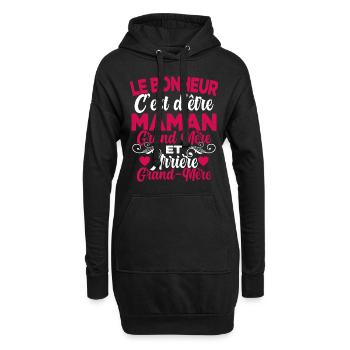 Cadeau Fête des Mère pour Arrière Grand-Mère - Sweat-shirt à capuche long Femme - noir - Devant
