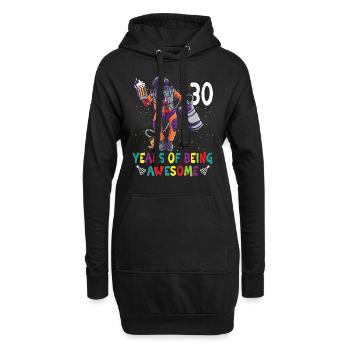 30th Birthday Astronaut Astronomy Solar System - Hoodie-Kleid - Schwarz - Vorne