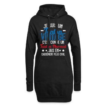 Tonton Vintage C'est Comme Tonton Normal Plus Cool - Sweat-shirt à capuche long Femme - noir - Devant