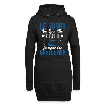 Cadeau Pour Joueur De Rugby - Sweat-shirt à capuche long Femme - noir - Devant