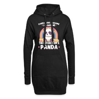 Pandabear Panda Bambou Faune Chine - Sweat-shirt à capuche long Femme - noir - Devant