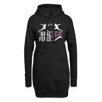 Female Fencing Girl Fencer Fence - Hoodie-Kleid - Schwarz - Vorne