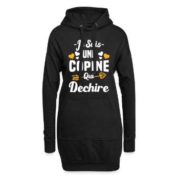Je Suis Une Copine Qui Déchire Humour Cadeau - Sweat-shirt à capuche long Femme - noir - Devant