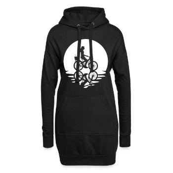 Cercle et réflexion - Frau Radfahren - - Sweat-shirt à capuche long Femme - noir - Devant