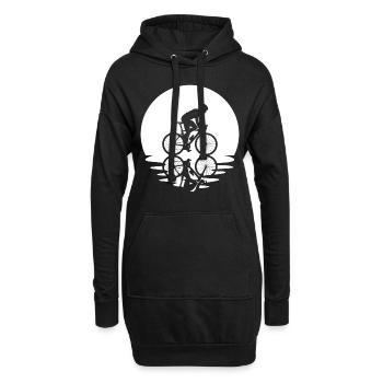 Kreis und Spiegelung - Mann Radfahren - - Hoodie-Kleid - Schwarz - Vorne
