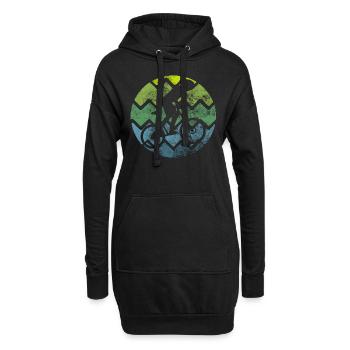 Retro - Radfahren - - Hoodie-Kleid - Schwarz - Vorne