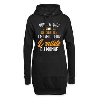 Voici à Quoi Ressemble le Meilleur Dentiste Cadeau - Sweat-shirt à capuche long Femme - noir - Devant