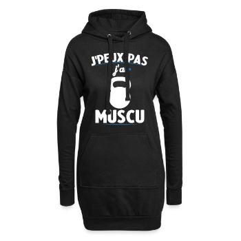 Je Peux Pas J'ai Muscu - Sweat-shirt à capuche long Femme - noir - Devant