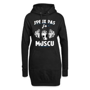 Je Peux Pas J'ai Muscu - Sweat-shirt à capuche long Femme - noir - Devant