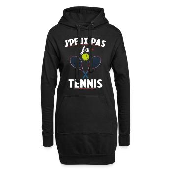 Je Peux Pas J'ai Tennis Cadeau Joueur De Tennis - Sweat-shirt à capuche long Femme - noir - Devant
