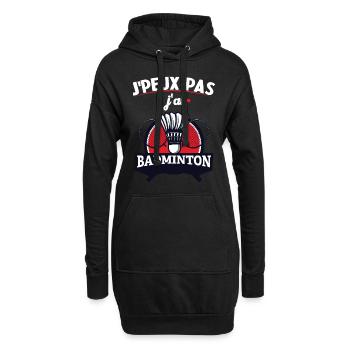 Je Peux Pas J'ai Badminton - Sweat-shirt à capuche long Femme - noir - Devant