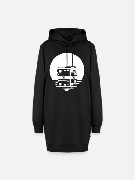 Kreis und Spiegelung - Camping Van - - Hoodie-Kleid - Schwarz